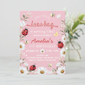 Little Love Bug Lieveheersbeestje Madelief Verjaar Kaart (Staand voorkant)