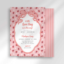 Little Love Bug op de weg Baby shower Invitation