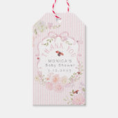 Little Love Bug Pink Bow Baby Shower Thank you Cadeaulabel (Voorkant)