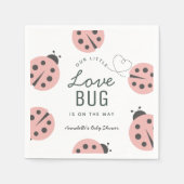 Little Love Bug Pink Ladybug Baby Shower Napkins Servet (Voorkant)