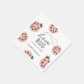 Little Love Bug Pink Ladybug Baby Shower Napkins Servet (Hoek)