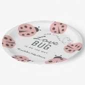 Little Love Bug Pink Ladybug Baby Shower Papieren Bordje (Gekanteld)