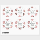 Little Love Bug Pink Ladybug Baby Shower Ronde Sticker (Vel)