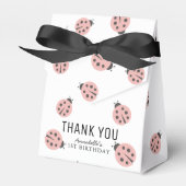 Little Love Bug Pink Ladybug Birthday Favor Box Bedankdoosjes (Voorkant Zijde)