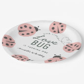 Little Love Bug Pink Ladybug Birthday Paper Plates Papieren Bordje (Gekanteld)