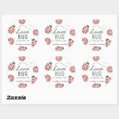 Little Love Bug Pink Ladybug Birthday Ronde Sticker (Vel)