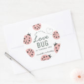Little Love Bug Pink Ladybug Birthday Ronde Sticker (Envelop)
