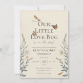 Little Love Bug QR Code Baby shower Invitation Kaart (Voorkant)