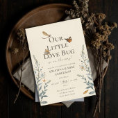 Little Love Bug QR Code Baby shower Invitation Kaart