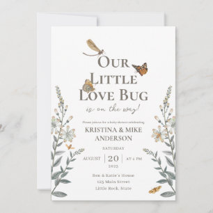 Little Love Bug QR Code Baby Shower Uitnodiging