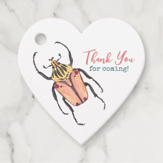 Little Love Bug Roze Baby shower Dank u Bedankjes Labels (Voorkant)