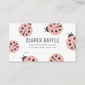 Little Love Bug Roze Ladybug Luier Raffle Ticket Informatiekaartje (Voorkant)