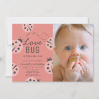 Little Love Bug Roze lieveheersbeestje 1e verjaard