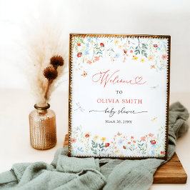 Little Love Bug Schattige Garden Baby shower Welko Poster