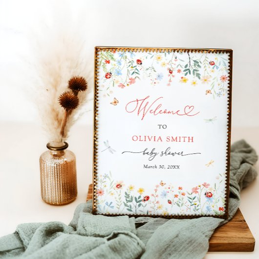 Little Love Bug Schattige Garden Baby shower Welko Poster