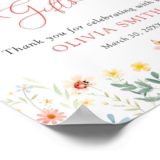 Little Love Bug Schattigee tuin Kaarten en geschen Poster (Hoek)