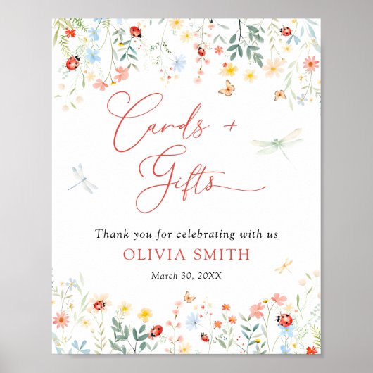 Little Love Bug Schattigee tuin Kaarten en geschen Poster (Voorkant)