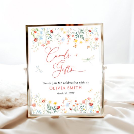 Little Love Bug Schattigee tuin Kaarten en geschen Poster