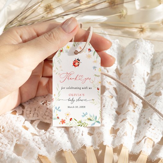 Little Love bug Tuin Baby shower Bedankt Cadeaulabel