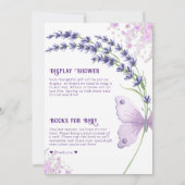 Little Love Bug Vlinder Lavendel Baby shower Kaart (Achterkant)