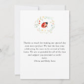 Little Love Bug Wildflower Baby shower Bedankkaart (Achterkant)