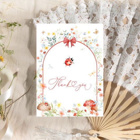 Little Love Bug Wildflower Baby shower Bedankkaart