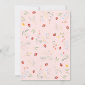 Little Love Bug Wildflower Baby shower Kaart (Achterkant)