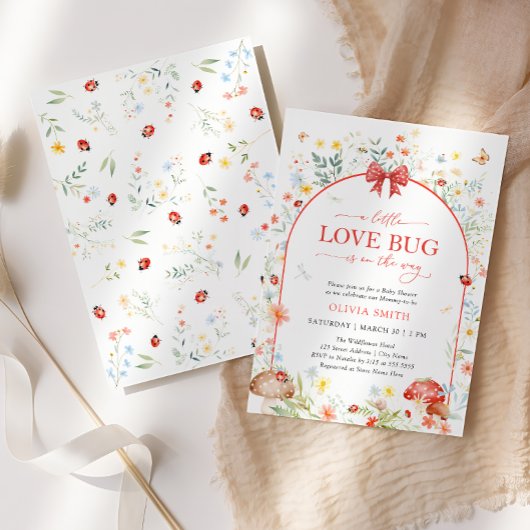 Little Love Bug Wildflower Baby shower Kaart