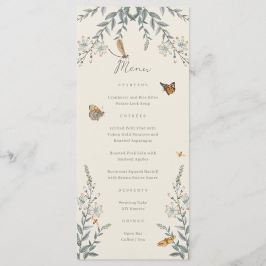 Little Love Bug Wildflower Baby Shower Menu (Voorkant)