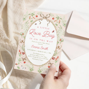 Little Love Bug Wildflower Rustische Baby Shower Kaart