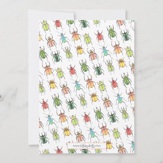 Little Love Bugs Turend Two Second Birthday Invit Kaart (Achterkant)