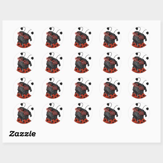Little Love Pug | Plug Lovers Ronde Sticker (Vel)