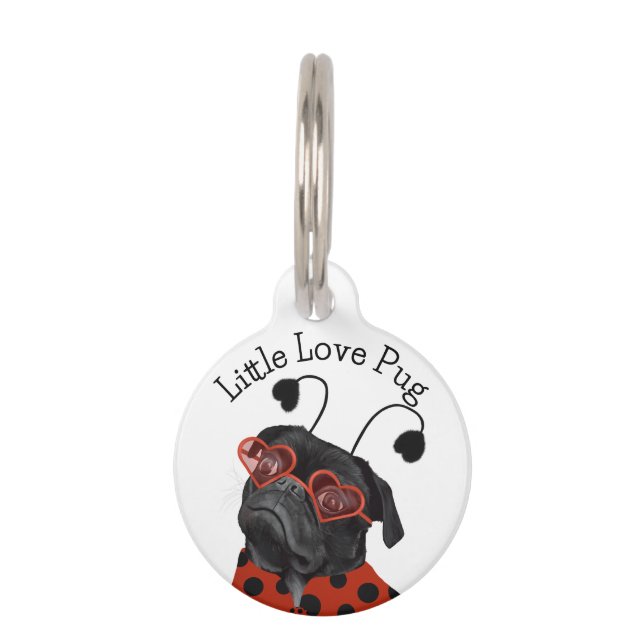Little Love Pug | Pug Lovers Gift Huisdierpenning (Voorkant)
