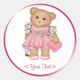 Little Love Teddy - Tekst aanpassen Ronde Sticker
