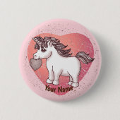 Little Love Unicorn pin Ronde Button 5,7 Cm (Voorkant)