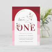 Little Love Valentijn | Boho 1e Verjaardag Kaart (Staand voorkant)