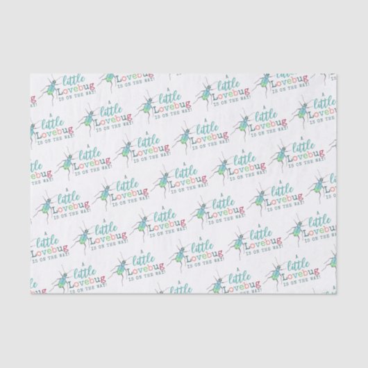 Little Lovebug Baby shower Tissuepapier (Voorkant)
