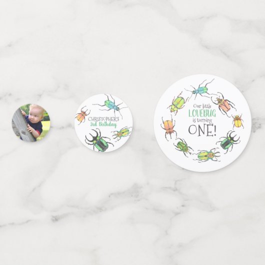 Little Lovebug Birthday Party foto Confetti (Voorkanten)