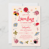 Little Lovebug Birthday Party Kaart (Voorkant)