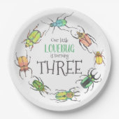 Little Lovebug Birthday Party Papieren Bordje (Voorkant)