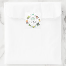 Little Lovebug Birthday Party Vierkante Sticker
