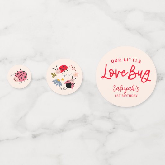Little Lovebug Ladybug Verjaardagsfeestje Confetti (Voorkanten)