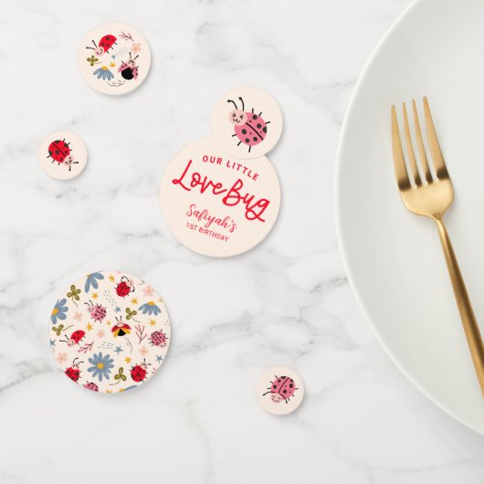 Little Lovebug Ladybug Verjaardagsfeestje Confetti (Groep)