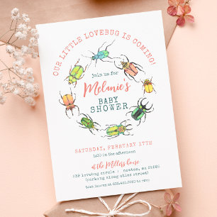 Little Lovebug Meisjes Baby shower Kaart