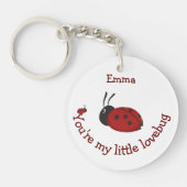 Little Lovebug Schattige Ladybug Quote Aangepaste Sleutelhanger (Voorkant)
