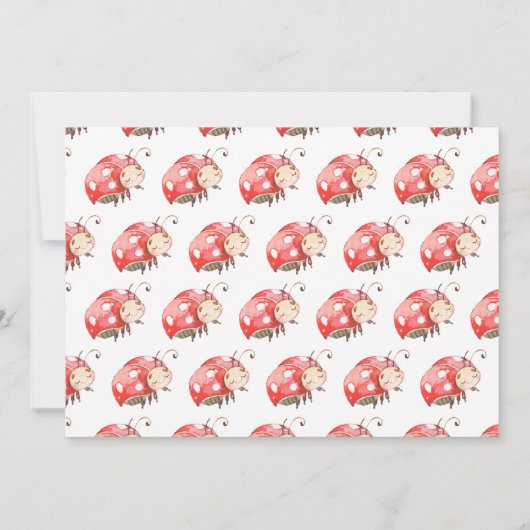 Little Lovebug Verjaardagsfeestje Fotouitnodiging Kaart (Achterkant)