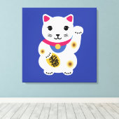 Little Lucky Cat Art Canvas (Insitu (Houten vloer))