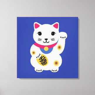Little Lucky Cat Art Canvas Afdruk