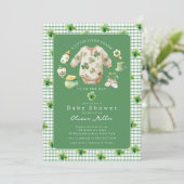 Little Lucky Charm Baby Shower Invitation Kaart (Staand voorkant)