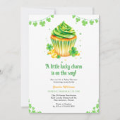 Little Lucky Charm Clover Cupcake Baby shower Kaart (Voorkant)
